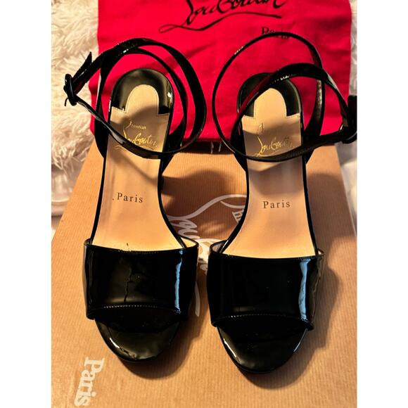 Christian Louboutin Havana forties 100 Patent Heels Black size 37.5 - Picture 8 of 12